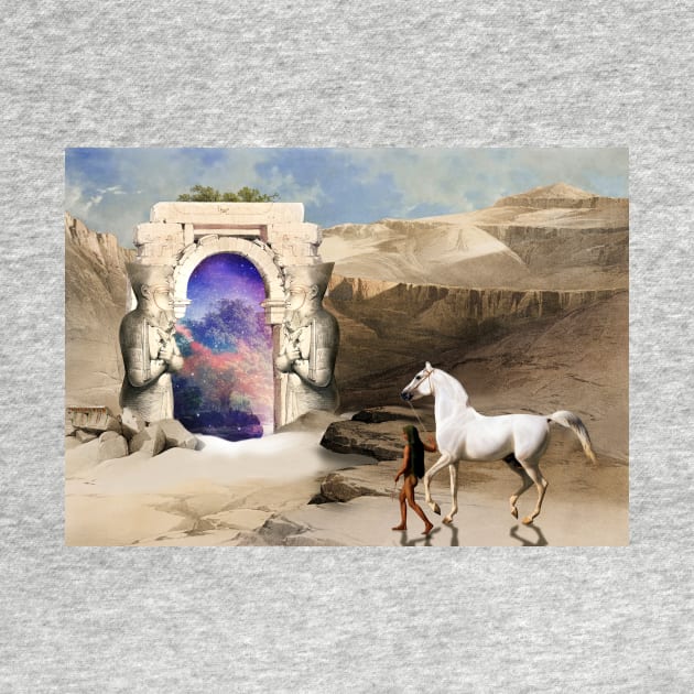 Atreyu's Gate - Enchanted Equus: A Dreamy Collage of Horse, Egypt, and Galaxy | Redbubble by Hakubiya